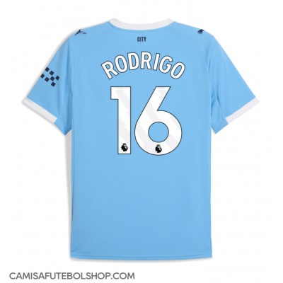 Camisa de time de futebol Manchester City Rodri Hernandez #16 Replicas 1º Equipamento 2025-26 Manga Curta Camisa de time de futebol Manchester City Rodri Hernandez #16 Replicas 1º Equipamento 2025-26 Manga Curta